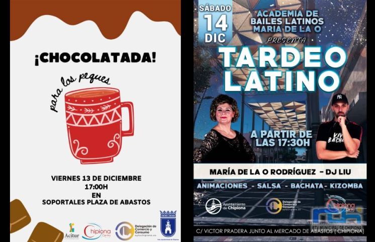 Una chocolatada hoy y ‘Tardeo Latino’ mañana para dinamizar el comercio local en la Navidad de Chipiona