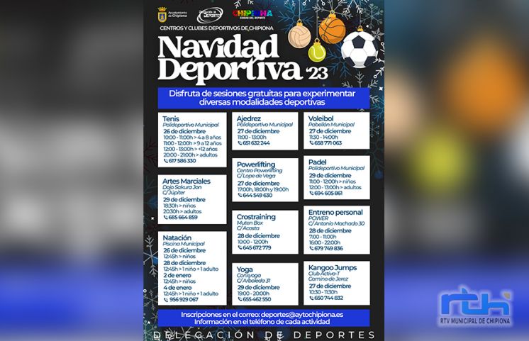 Comienza en Chipiona el programa ‘Navidad Deportiva 2023’, una oportunidad para toda la familia