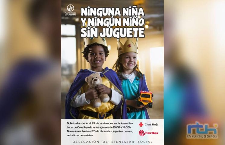 Últimos días para que las familias soliciten acceder a la campaña ‘Ninguna niña ningún niño sin juguetes’ de Chipiona