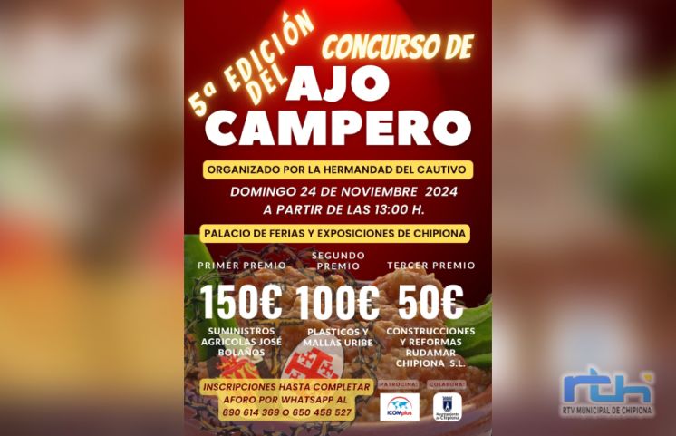 La Hermandad del Cautivo recuerda que aún es posible inscribirse para participar en su concurso de ajo campero de este domingo