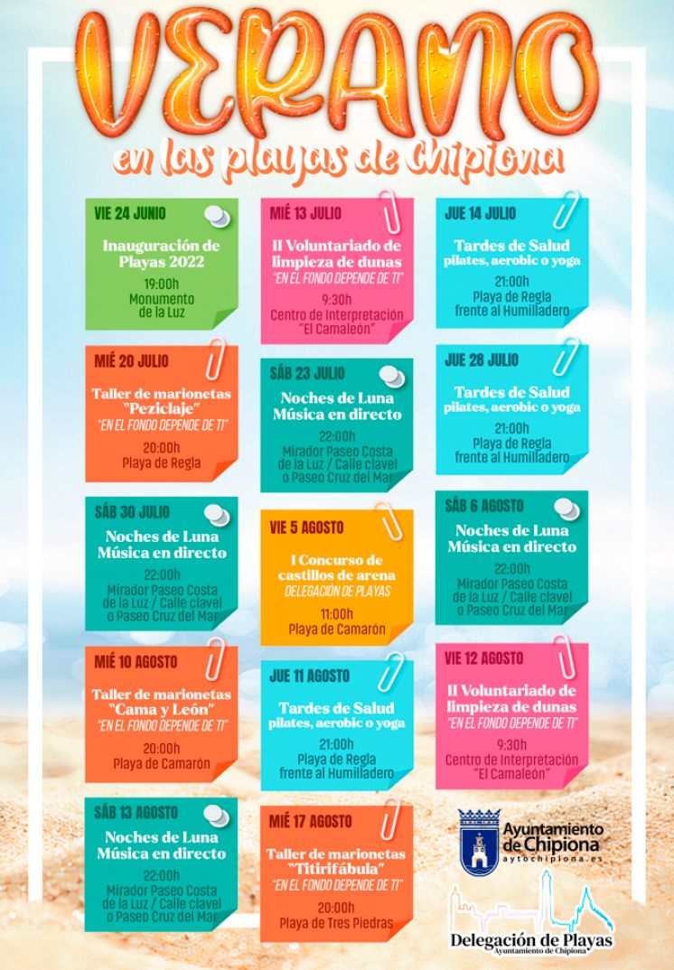 La Delegación de Playas ofrecerá este verano un amplio programa de actividades de ocio y sensibilización