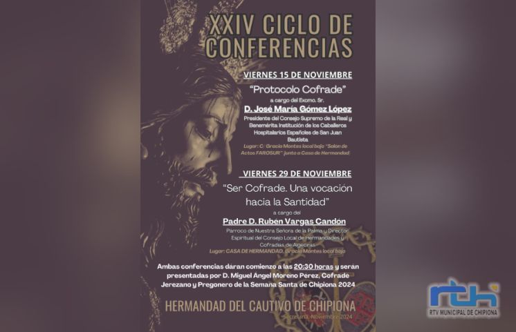 Esta noche comienza el ciclo de conferencias de la Hermandad del Cautivo de Chipiona