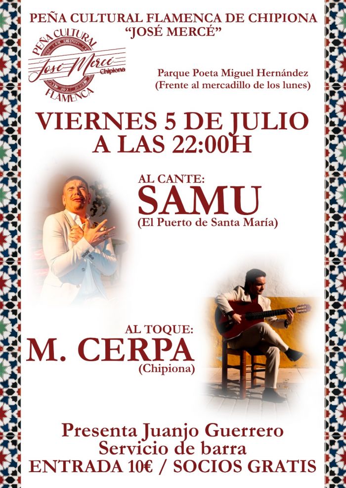 La Peña Flamenca José Merce ofrece mañana un recital del joven cantaor portuense Samu