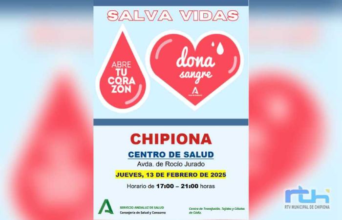 ‘Salva vidas, abre tu corazón’, convocan a nueva donación colectiva de sangre para el próximo jueves en Chipiona