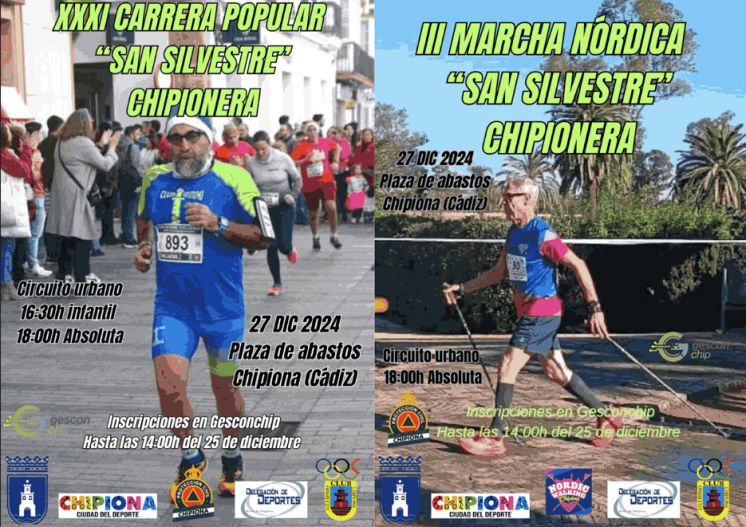 Esta tarde se disputan la Carrera Popular y la Marcha Nórdica San Silvestre de Chipiona