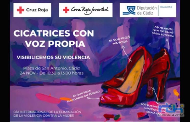 Cruz Roja de Chipiona se suma al Día internacional de la eliminación de la violencia contra la mujer con una actividad de sensibilización