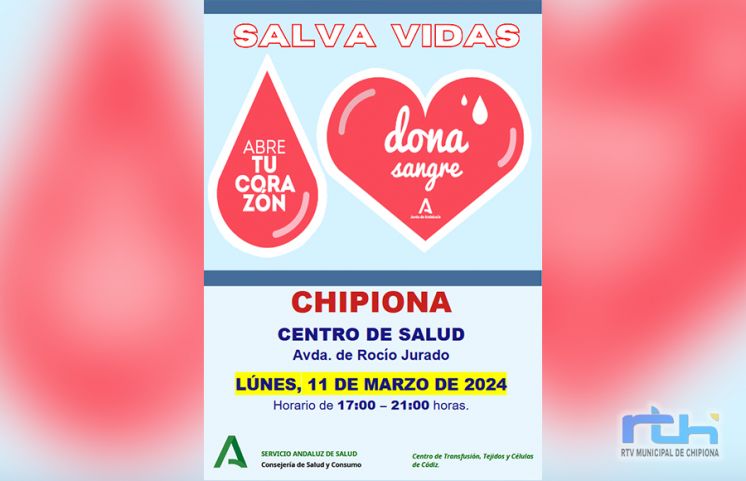 Esta tarde hay una oportunidad de donar sangre y regalar vida en Chipiona