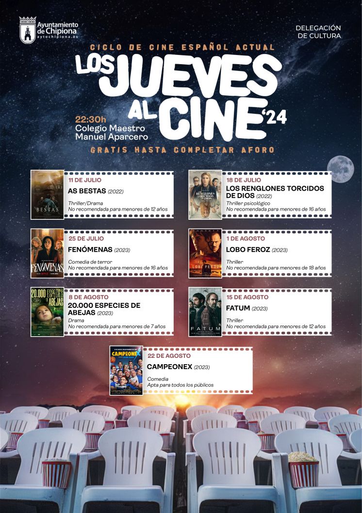 El thriller ‘As Bestas’ abre este jueves el programa ‘Los jueves al cine’, habitual oferta de ocio del verano en Chipiona