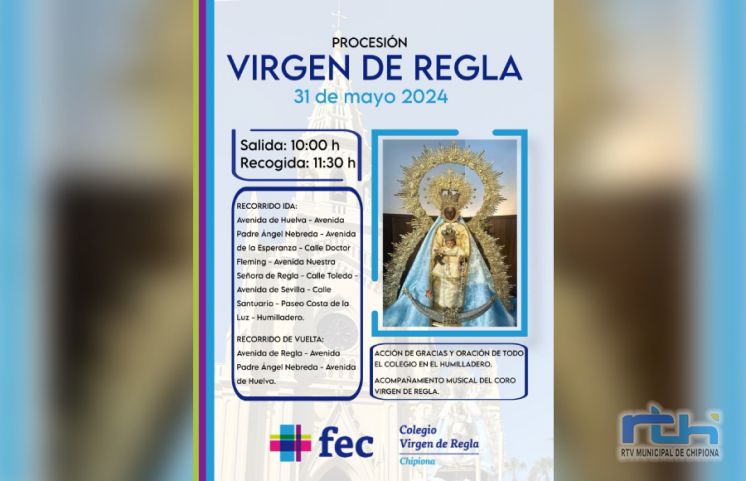 El colegio Virgen de Regla realiza el próximo 31 de mayo la tradicional salida en procesión de la imagen con la que culminan el mes de María