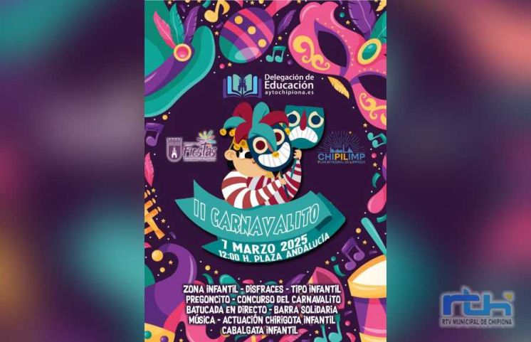 El carnaval infantil de Chipiona será protagonista el viernes 7 de marzo