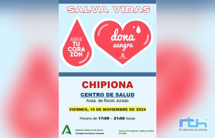 ‘Salva vidas, abre tu corazón’, convocan a nueva donación colectiva de sangre para hoy viernes en Chipiona