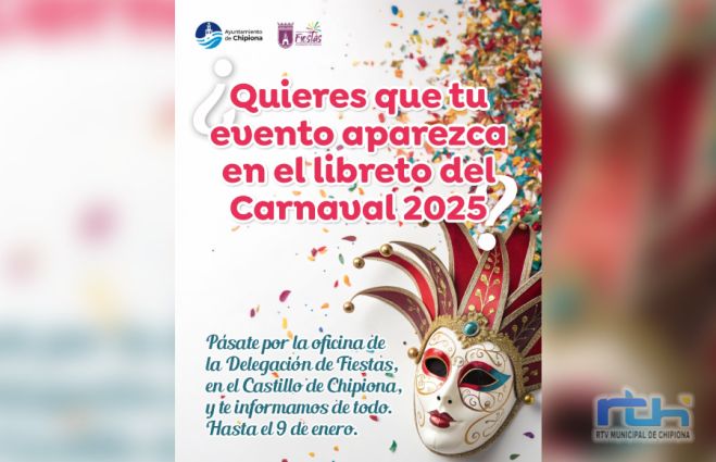 Últimos días de plazo para solicitar la inclusión de eventos en el ‘libreto’ del Carnaval de Chipiona 2025