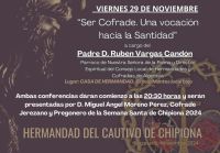 Esta noche concluye el ciclo de conferencias de la Hermandad del Cautivo de Chipiona