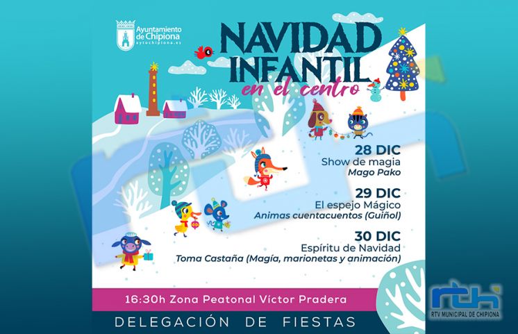 La Delegación de Fiestas ofrece desde hoy hasta el jueves el programa Navidad Infantil frente a la Plaza de Abastos de Chipiona