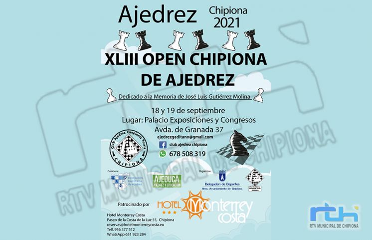 Último día para inscribirse en la edición número 43 del Open Chipiona de Ajedrez que se celebra el próximo fin de semana