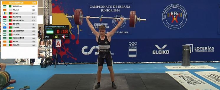 El haltera chipionero Miguel Ángel Chamorro logra un oro y un bronce el Campeonato de España Junior