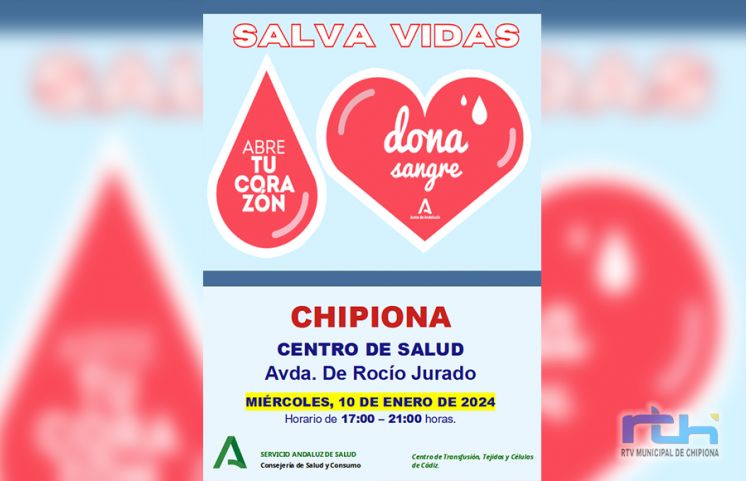 Llamada a donar sangre y regalar vida hoy miércoles en Chipiona