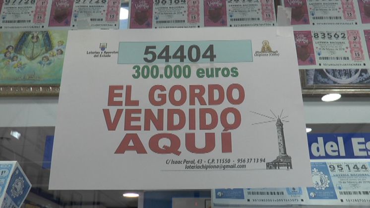 El 54.404 de la Lotería Nacional de ayer jueves deja en Chipiona 300.000 euros