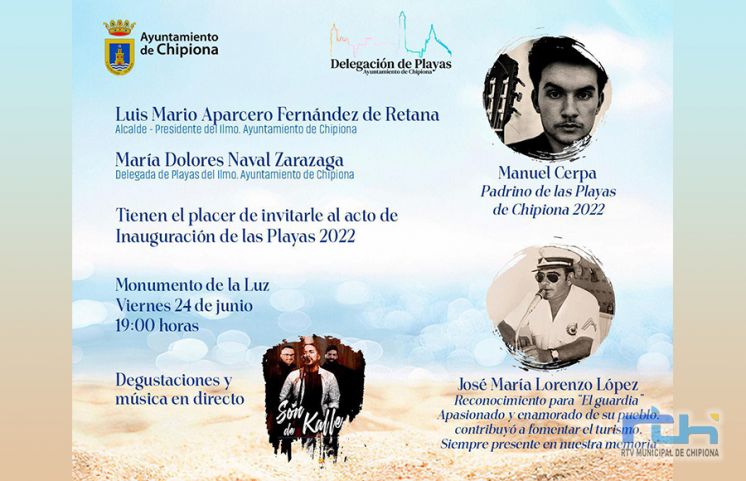 Inauguración de playas con nombramiento del Padrino de las mismas, Manuel Cerpa, y homenaje póstumo a José María Lorenzo ‘El Guardia’