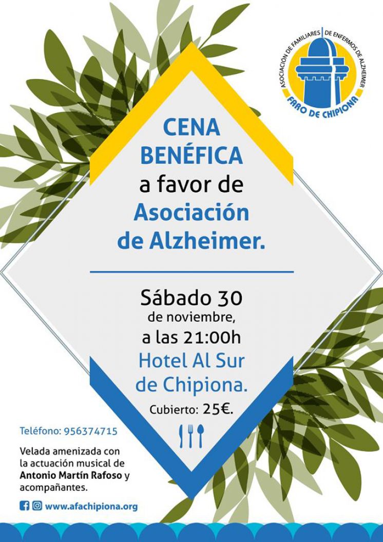 Protección Civil recibirá un homenaje en la cena benéfica de Alzheimer que tendrá lugar el 30 de noviembre