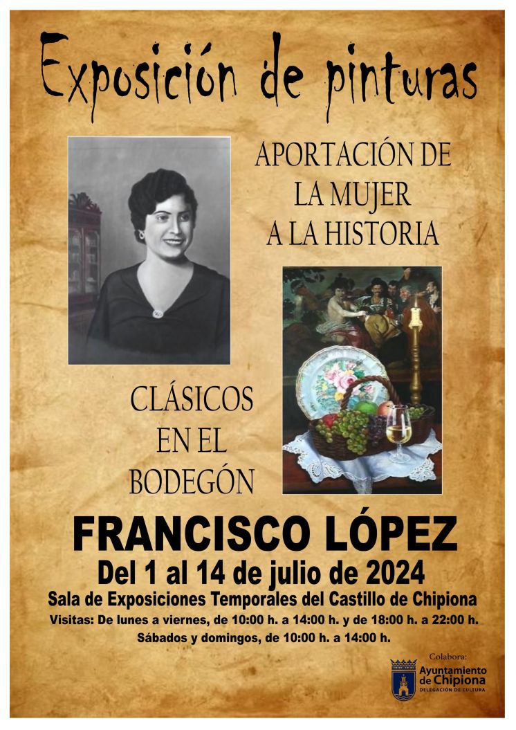 Últimos días de la exposición pictórica de Paco López que refleja la aportación de la mujer en toda la historia