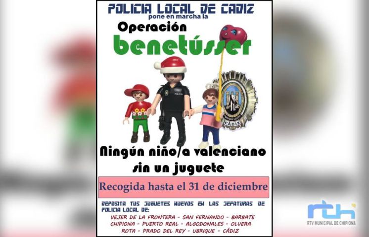 La Policía Local de Chipiona participa en la Operación Bentússer  recogiendo juguetes para los niños de Valencia