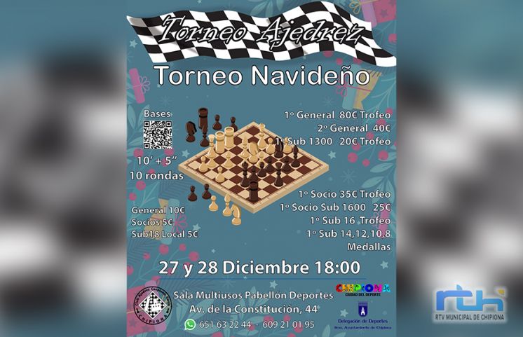 Esta tarde comienza en Chipiona dos jornadas de ajedrez navideño