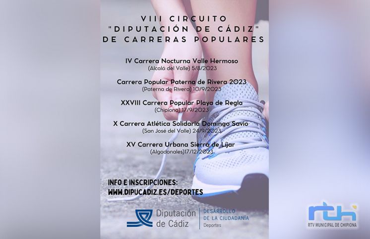 La Carrera Playa de Regla formará parte de los circuitos provinciales de pruebas atléticas de la Diputación de Cádiz 2023