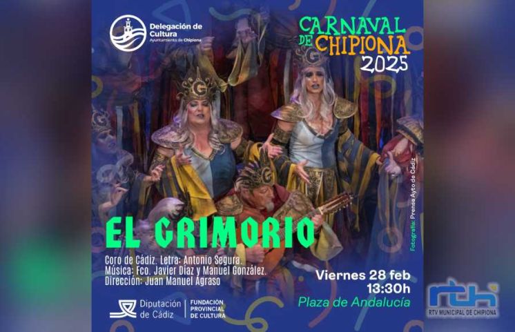 El coro de carnaval ‘El Grimorio’ actuará en la plaza de Andalucía de Chipiona el Día de Andalucía