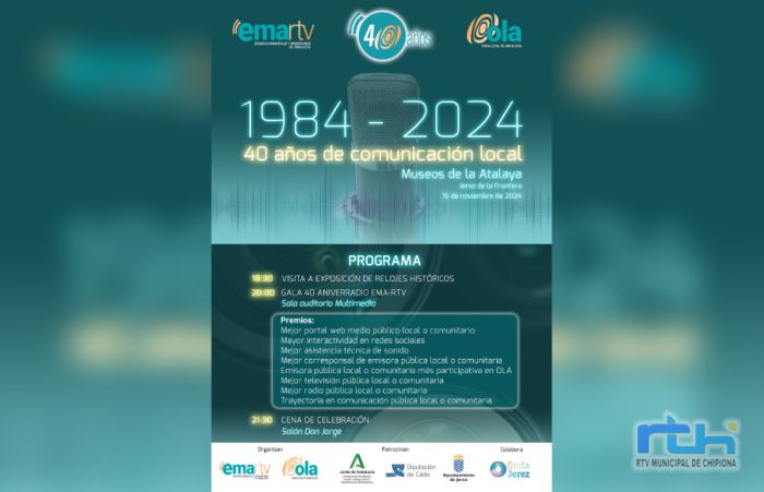 La radiotelevisión municipal de Chipiona participará mañana en el 40 aniversario de EMA-RTV, que se celebra en Jerez