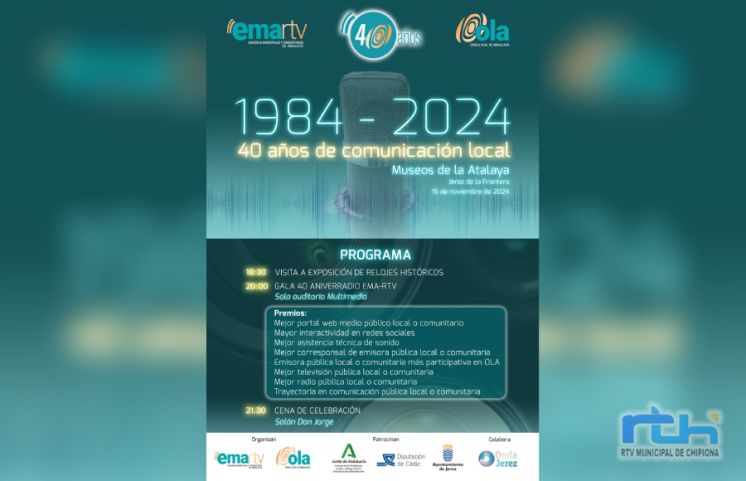 La radiotelevisión municipal de Chipiona participará mañana en el 40 aniversario de EMA-RTV, que se celebra en Jerez