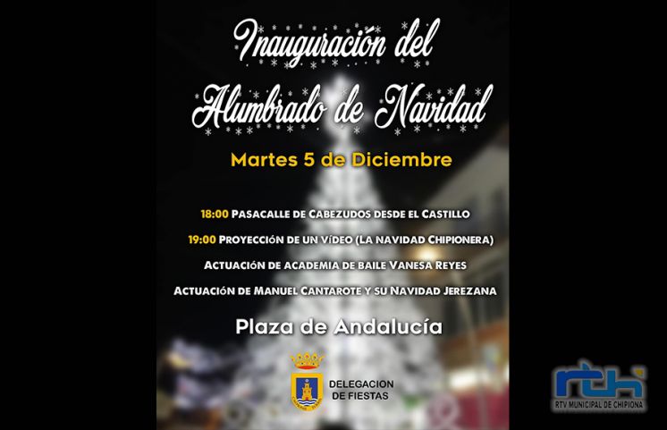 La Delegación de Fiestas del Ayuntamiento de Chipiona inaugura hoy el alumbrado de Navidad