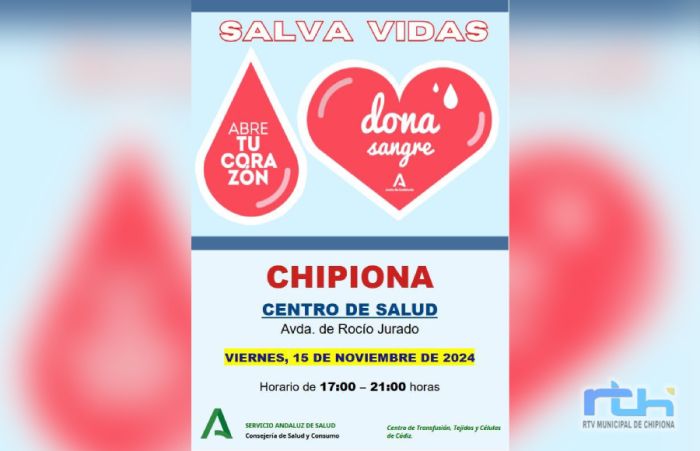 ‘Salva vidas, abre tu corazón’, convocan a nueva donación colectiva de sangre para este viernes en Chipiona