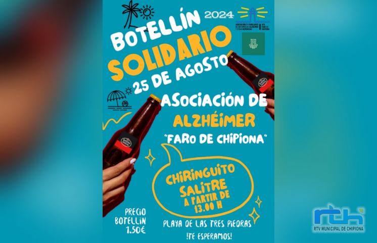 Este domingo llega al chiringuito Salitre el Botellín Solidario que recauda fondos para la asociación de Alzheimer ‘Faro de Chipiona’