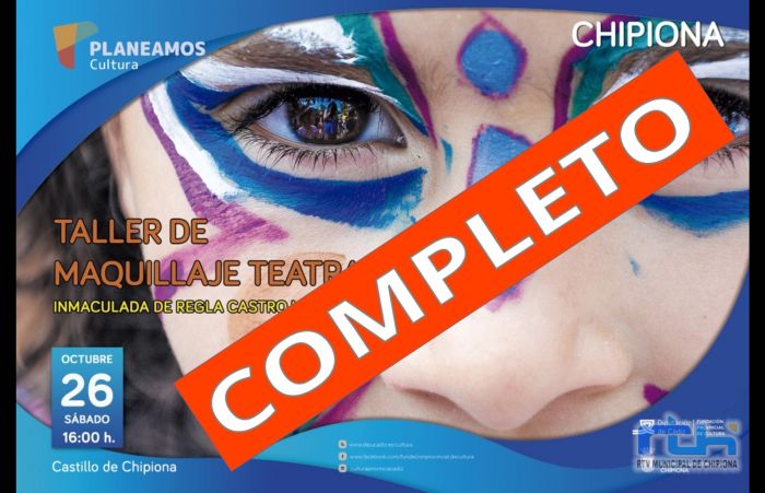 Completadas las plazas del taller de maquillaje teatral que ofrecerá la Delegación de Cultura el sábado 26 de octubre en Chipiona