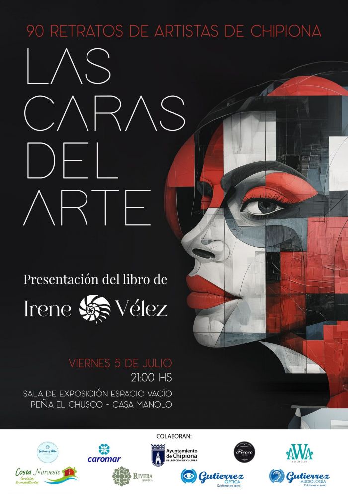 Irene Vélez presenta el viernes en la sala Espacio Vacío su primer libro ‘Las Caras del Arte. 90 Retratos de Artistas de Chipiona’