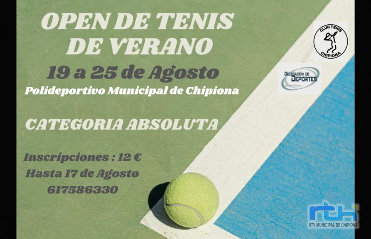 Abiertas las inscripciones para el Open de Tenis de verano de Chipiona