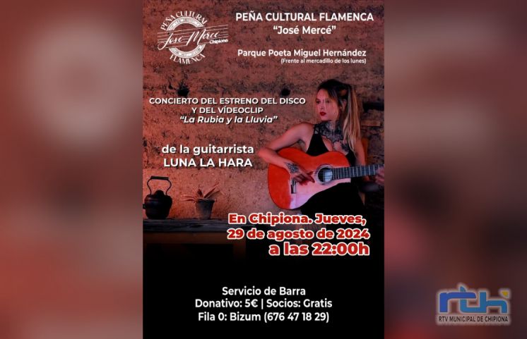 La Peña José Mercé ofrece este jueves un concierto estreno del disco y videoclip de la guitarrista brasileña Luna La Hara