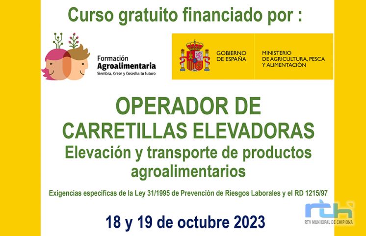 Agotadas las plazas para el curso gratuito de operador de carretillas elevadoras convocado en Chipiona