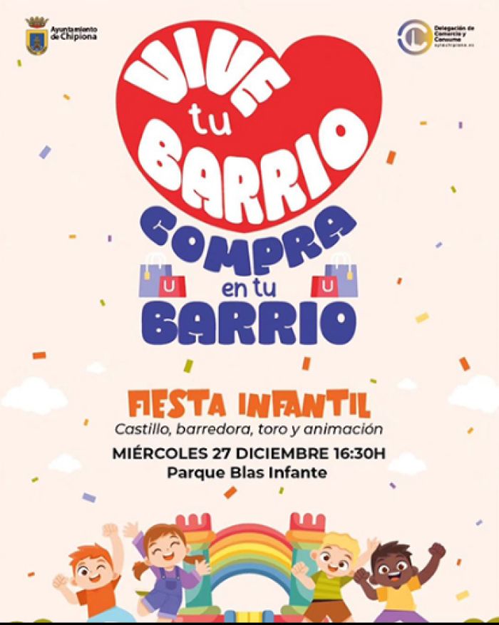 Comercio invita a participar hoy en la fiesta infantil de la campaña ‘Vive tu barrio. Compra en tu barrio por Navidad’