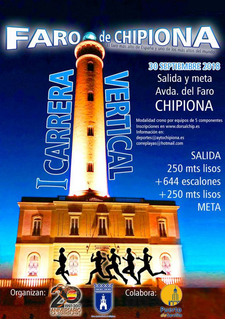 Abierto el plazo de inscripciones para la primera Carrera vertical Faro de Chipiona que se disputará el 30 de septiembre