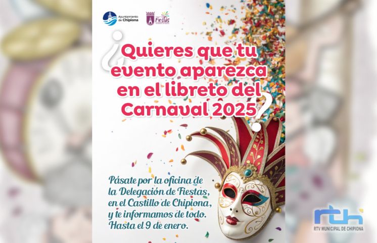 Mañana acaba el plazo para solicitar la inclusión de eventos en el ‘libreto’ del Carnaval de Chipiona 2025