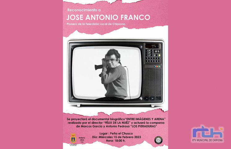 José Antonio Franco Cotán recibirá mañana un reconocimiento como impulsor de la televisión local en Chipiona