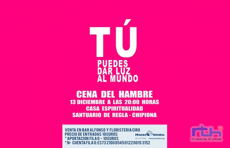 Noche solidaria hoy en Chipiona con la celebración de la ‘Cena del hambre’ organizada por Manos Unidas