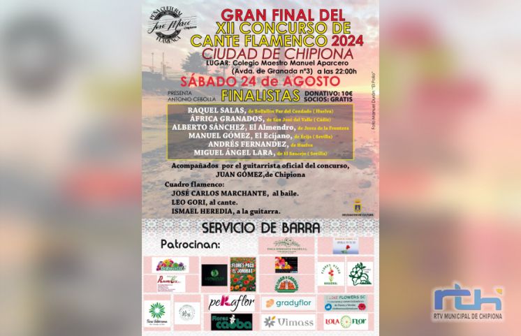 Chipiona se prepara para vivir una de sus noches grandes del verano con la gran final del concurso de fandangos de la Peña José Mercé