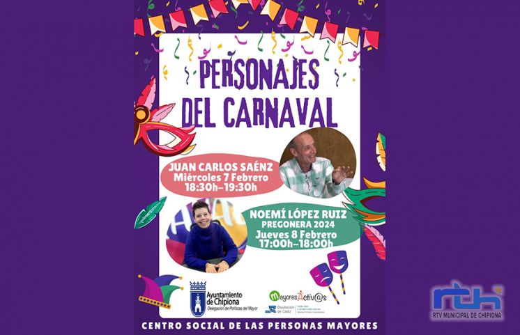 La Delegación de Políticas de las Personas Mayores continúa su programa de carnaval esta semana con dos charlas