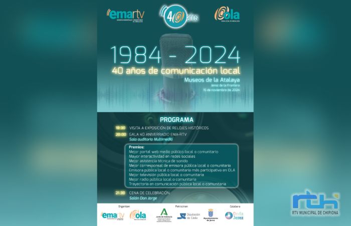 La radiotelevisión municipal de Chipiona participa hoy en la celebración en Jerez del 40 aniversario de EMA-RTV