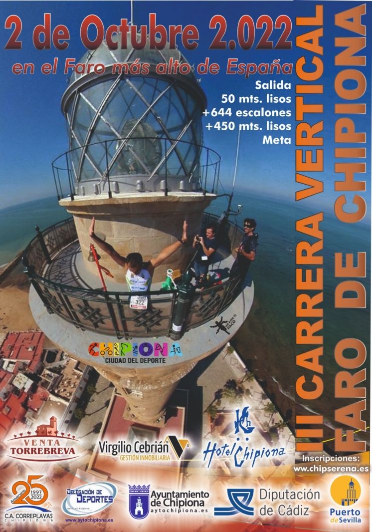 El 1 de agosto se abrirán las inscripciones para la Carrera Vertical Faro de Chipiona, que se disputará el 2 de octubre