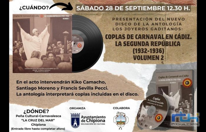 La Cruz del Mar acoge mañana la presentación del nuevo disco de Los Joyeros Gaditanos ‘Coplas de Carnaval en Cádiz. La segunda república 1932-1936’