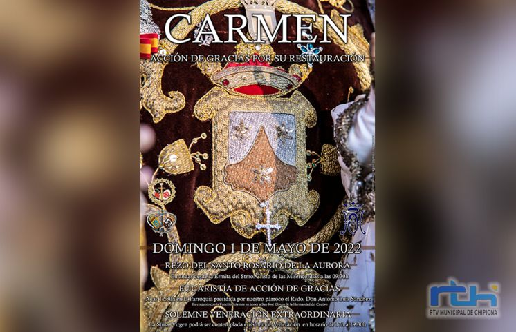 La Virgen del Carmen realizará un Rosario por las calles de Chipiona al volver tras la restauración
